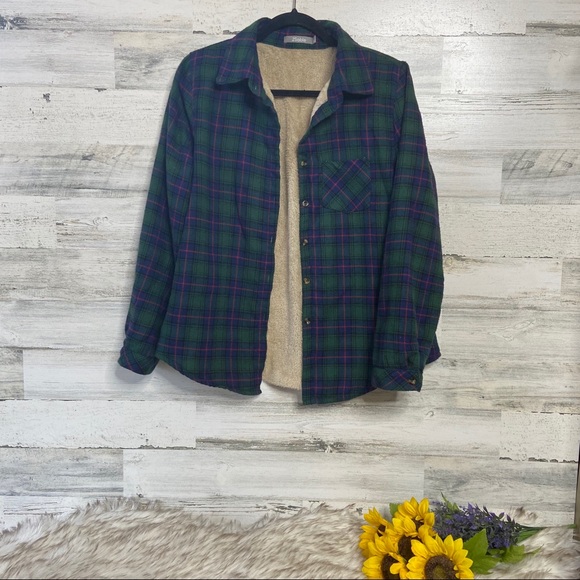 Fleece-lined Flannel Shirt / Jacket / Coat - Picture 2 of 8